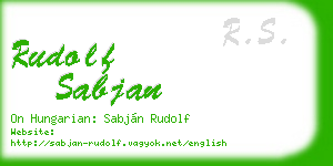 rudolf sabjan business card